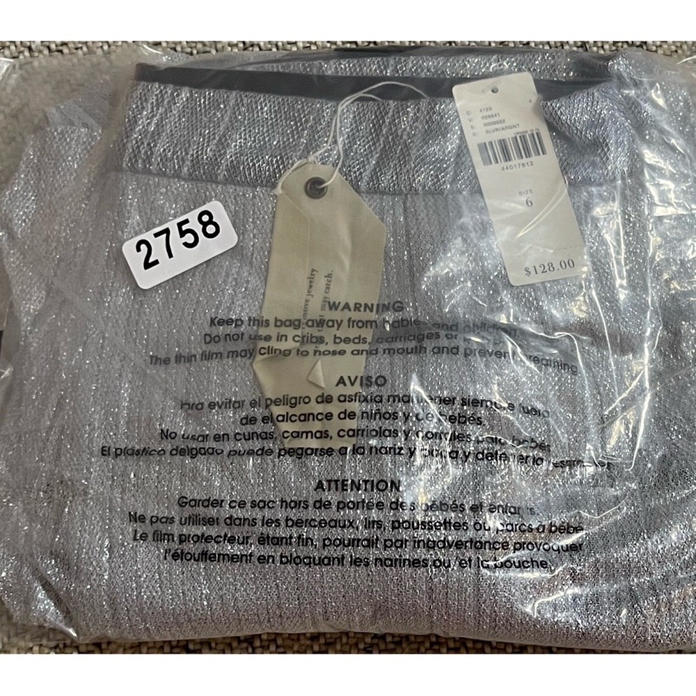 Anthropologie Maeve Metallic Silver Skirted Pants NWT Size 6 (Small) - Picture 12 of 13